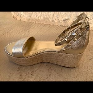 Mark Fisher Soft Gold Studded Ankle Wrap Platform